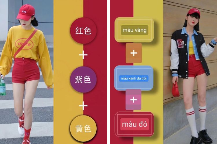 Màu vàng mix với màu đỏ